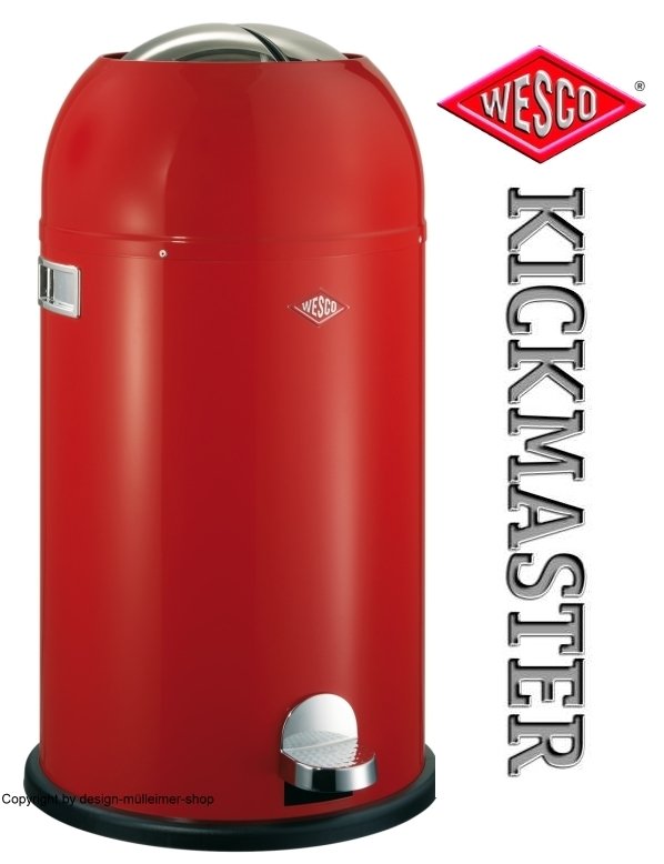 Wesco Kickmaster Rot Design Mülleimer 33 Liter