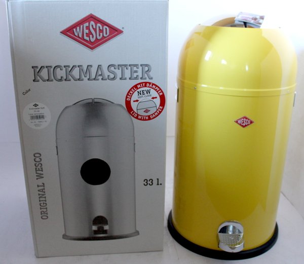 Wesco Kickmaster Gelb Design Mülleimer 33 Liter
