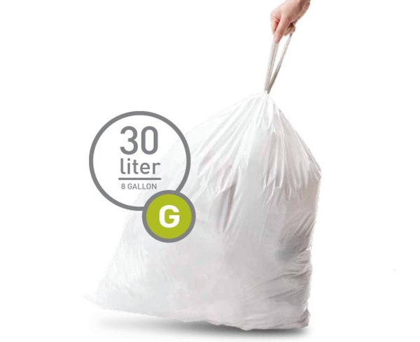 simplehuman Müllbeutel "G" 30 Liter 100 Stück Abfallbeutel