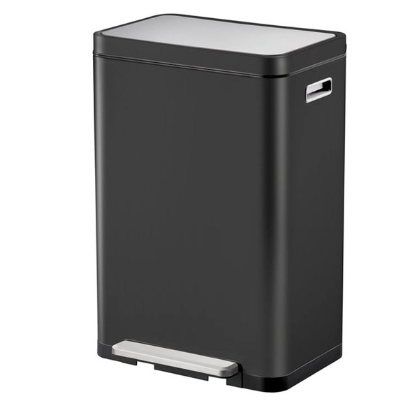 EKO Design Treteimer X-Cube 2x 20 Liter Schwarz / Edelstahl