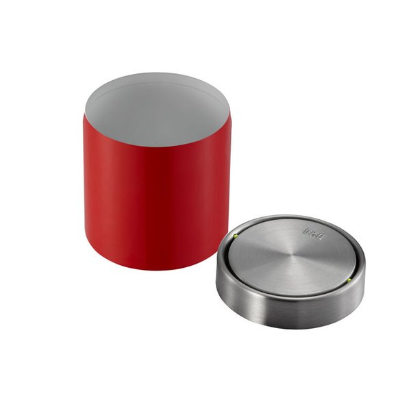 EKO Tisch-Abfalleimer 1,5 Liter Edelstahl / Rot Schwingdeckel Abfallbehälter