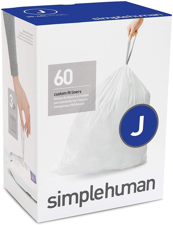 simplehuman Müllbeutel "J" 30-45 Liter 3x 20 Stück Abfallbeutel