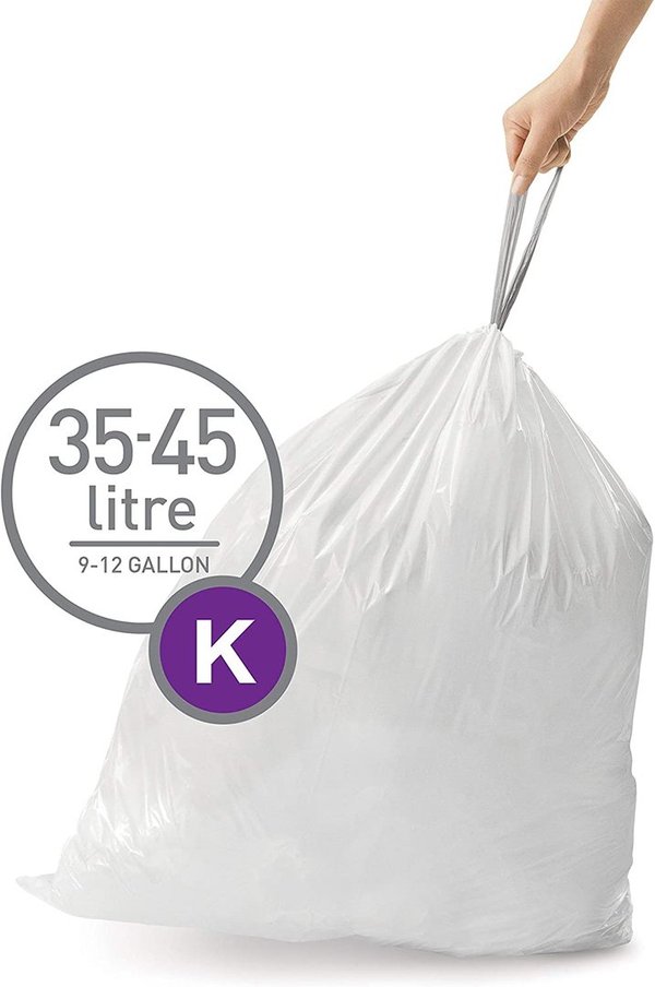 simplehuman Müllbeutel "K" 35-45 Liter 3x 20 Stück Abfallbeutel