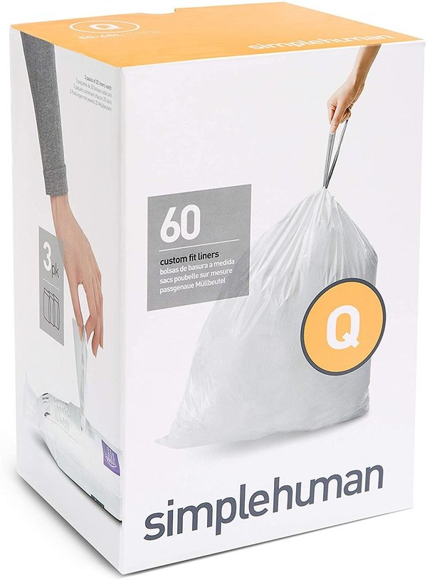 simplehuman Müllbeutel "Q" 50-65 Liter 3x 20 Stück Abfallbeutel