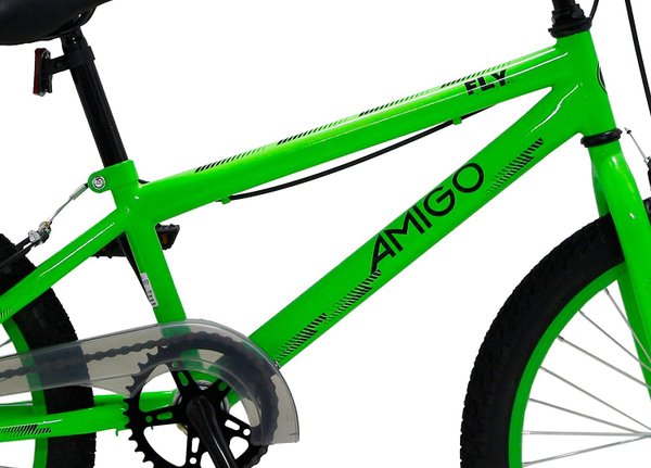 Kinderfahrrad Amigo Fly 20 Zoll BMX Junior 5-8 Jahre Felgenbremsen Grün